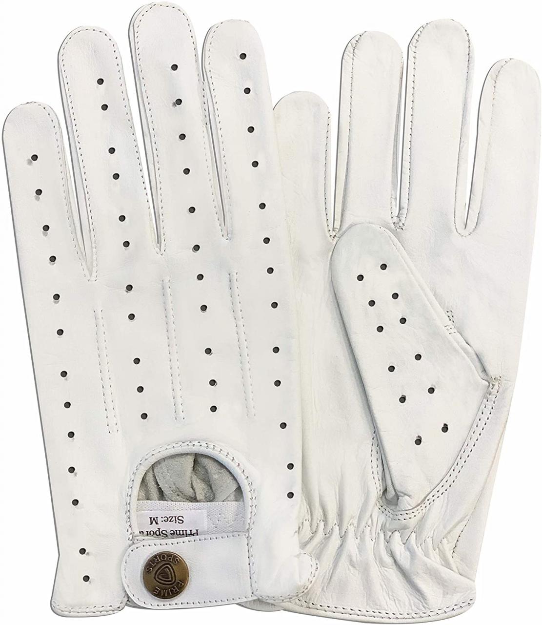 Clothing, Shoes & Accessories Details about Prime top quality real soft leather  driving gloves white red unlined retro style Men