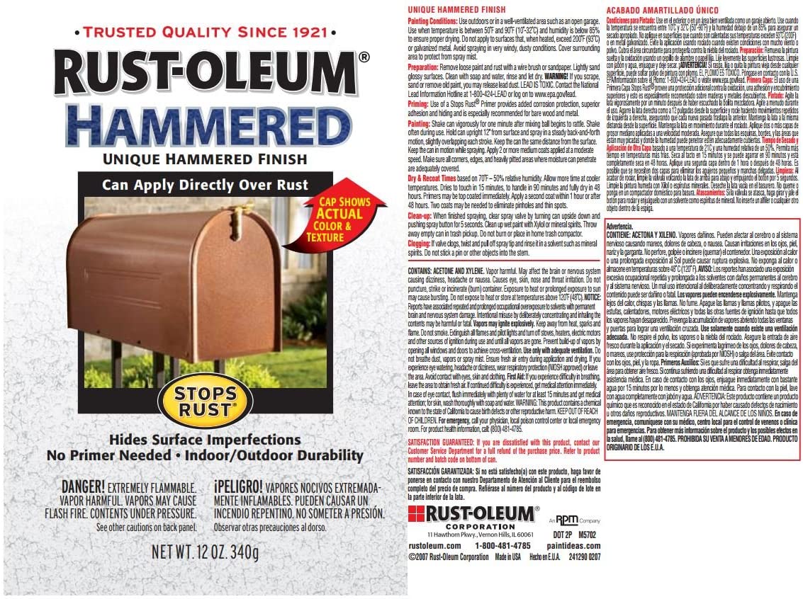 Rust-Oleum 7215502 Hammered Metal Finish, Black, 1-Quart, House Paint -  Amazon Canada