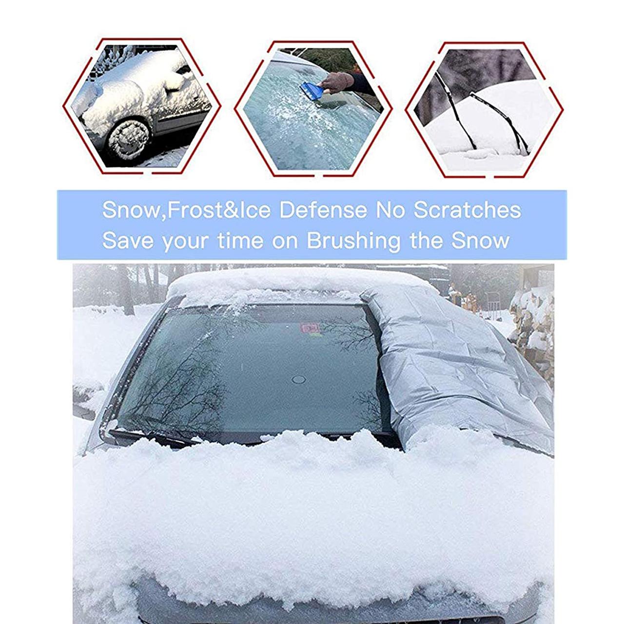 Keeps Ice & Snow Off Windshield Snow Ice Cover w Mirror Covers for Winter  Straps &Magnetic Fixed Design Windproof Outdoor Car Snow Covers Sunshade  Cover for Summer,Large Fits Any Car Truck SUV