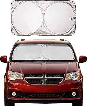 EcoNour Car Windshield Sun Shade - Blocks UV Rays Visor Protector, Sunshade  to Keep Your Vehicle Cool and Damage, Easy Use, Fits Windshields of Various  Sizes (Large 63 x 33.5 inches) :