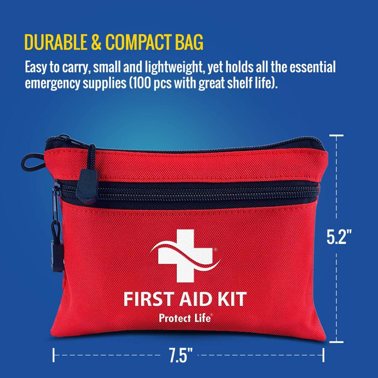 Buy First Aid Kit - 100 Piece - Small First Aid Kit for Camping, Hiking,  Backpacking, Travel, Vehicle, Outdoors - Emergency & Medical Supplies  Online in Hong Kong. B07Q3FVY3P
