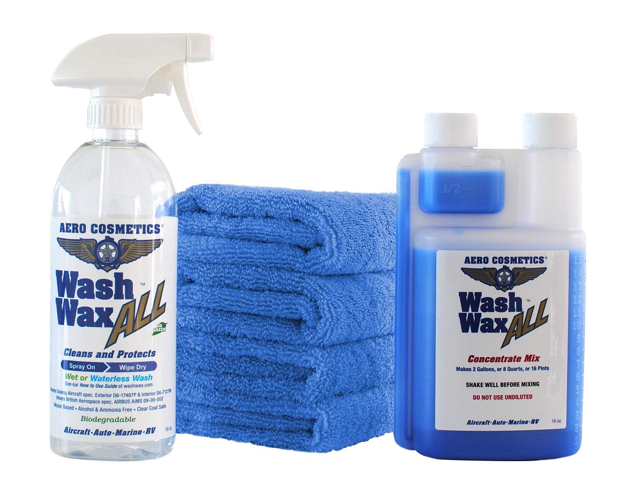 Aero Cosmetics Wet or Waterless car Wash Wax Kit with 2 Gallon Concentrate  for Aircraft RV Boat- Buy Online in Antigua and Barbuda at  antigua.desertcart.com. ProductId : 20930617.