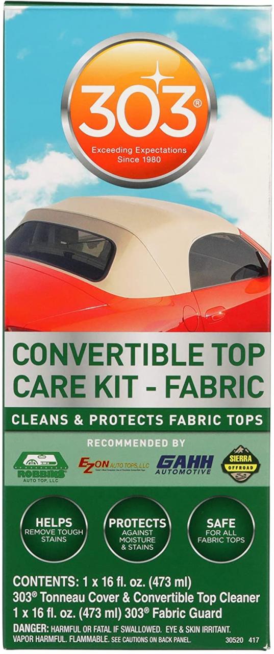 303 30520 Convertible Top Cleaning and Care Kit for Clean/Protect Fabric  Tops : Amazon.co.uk: Automotive