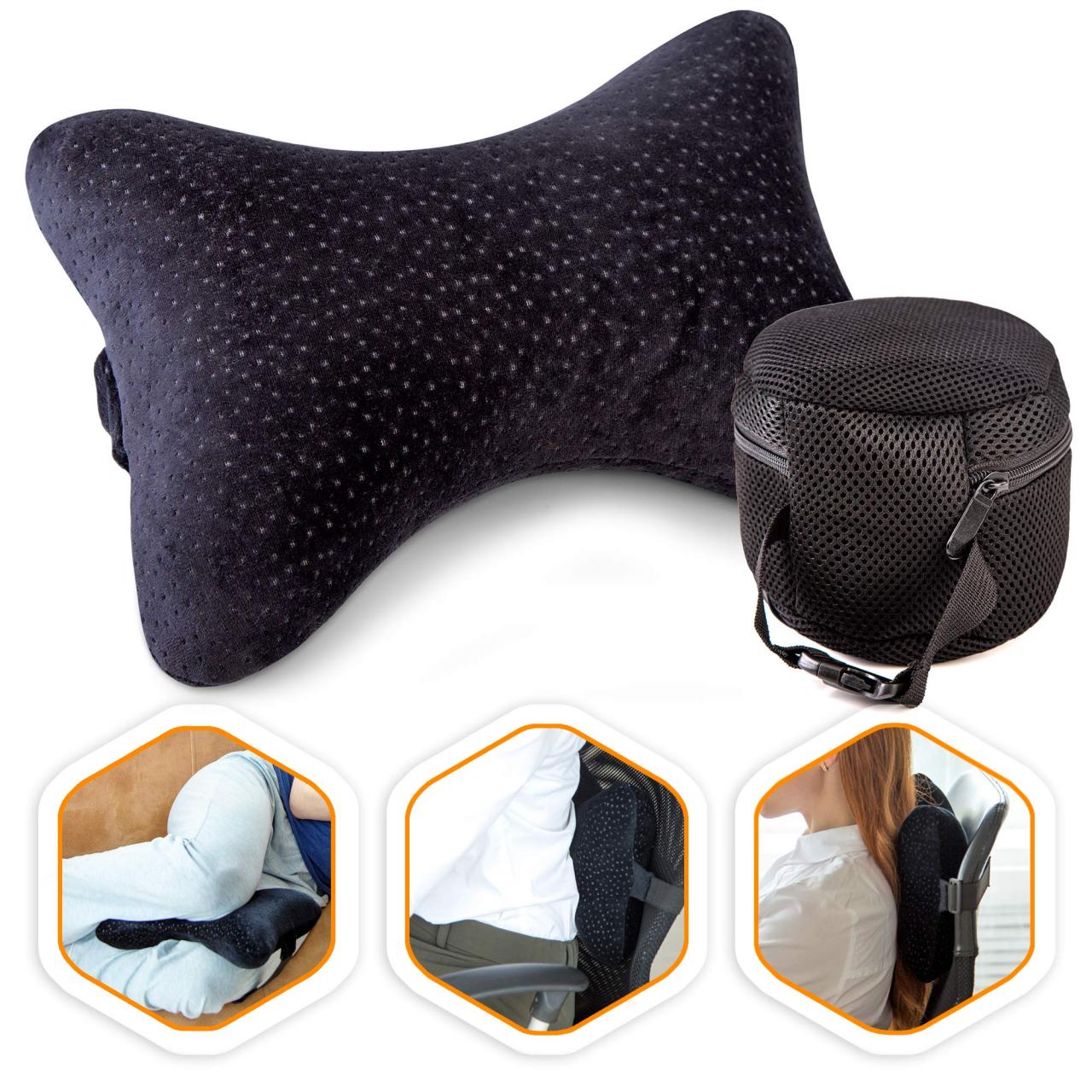 aeris Car Headrest Pillow,%100 Memory Foam Car Neck Pillow for Driving with  Strap - Carry