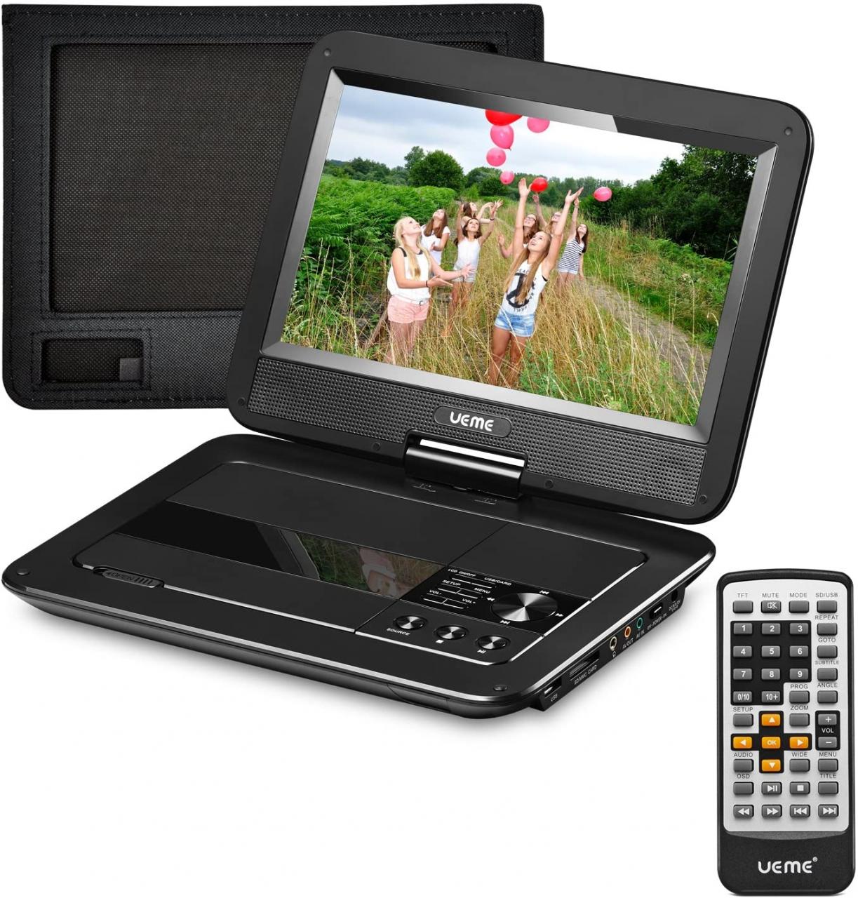Buy ZESTYI 11 Portable DVD Player for Kids with 9 Swivel Screen, Car  Headrest Mount Holder, Rechargeable Battery, Wall Charger, Car Charger, SD  Card Slot, USB Port & Swivel Screen (Black) Online