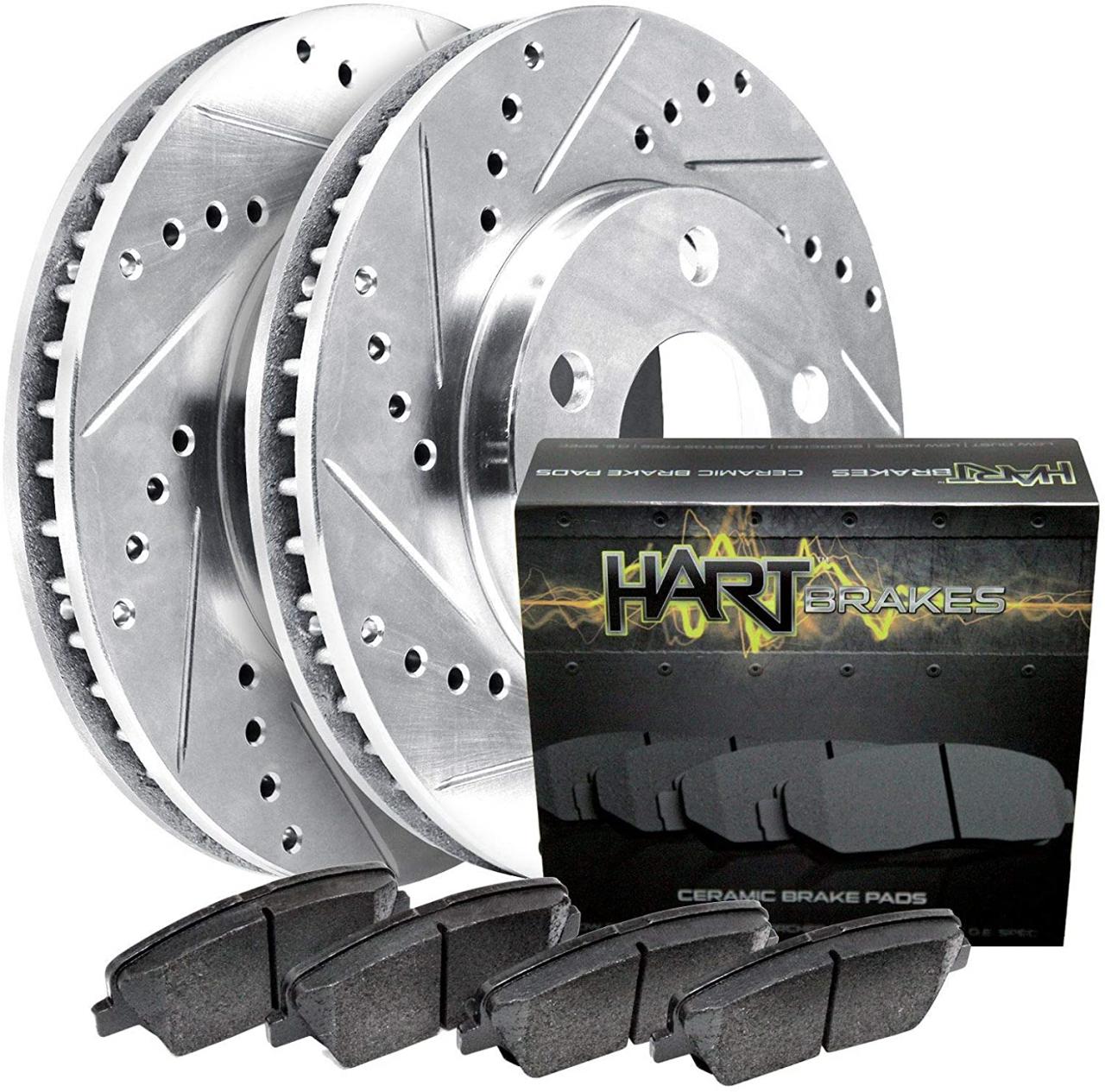 new listing [FRONT+REAR KIT]Platinum Hart -*DRILL & SLOT* Brake Rotors  +CERAMIC Pads- 2533 free shipping! -globalpropiedades.com.ar