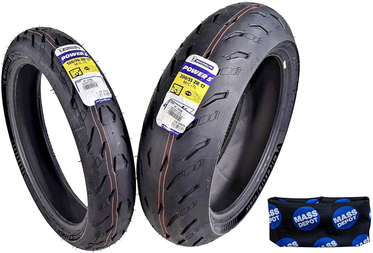 Buy Michelin Pilot Power 5 Radial Sport Bike Motorcycle Tire 120/70-17  200/55-17 (120/70ZR17 Front 200/55ZR17 Rear) Online in Indonesia. B083WNT2XP