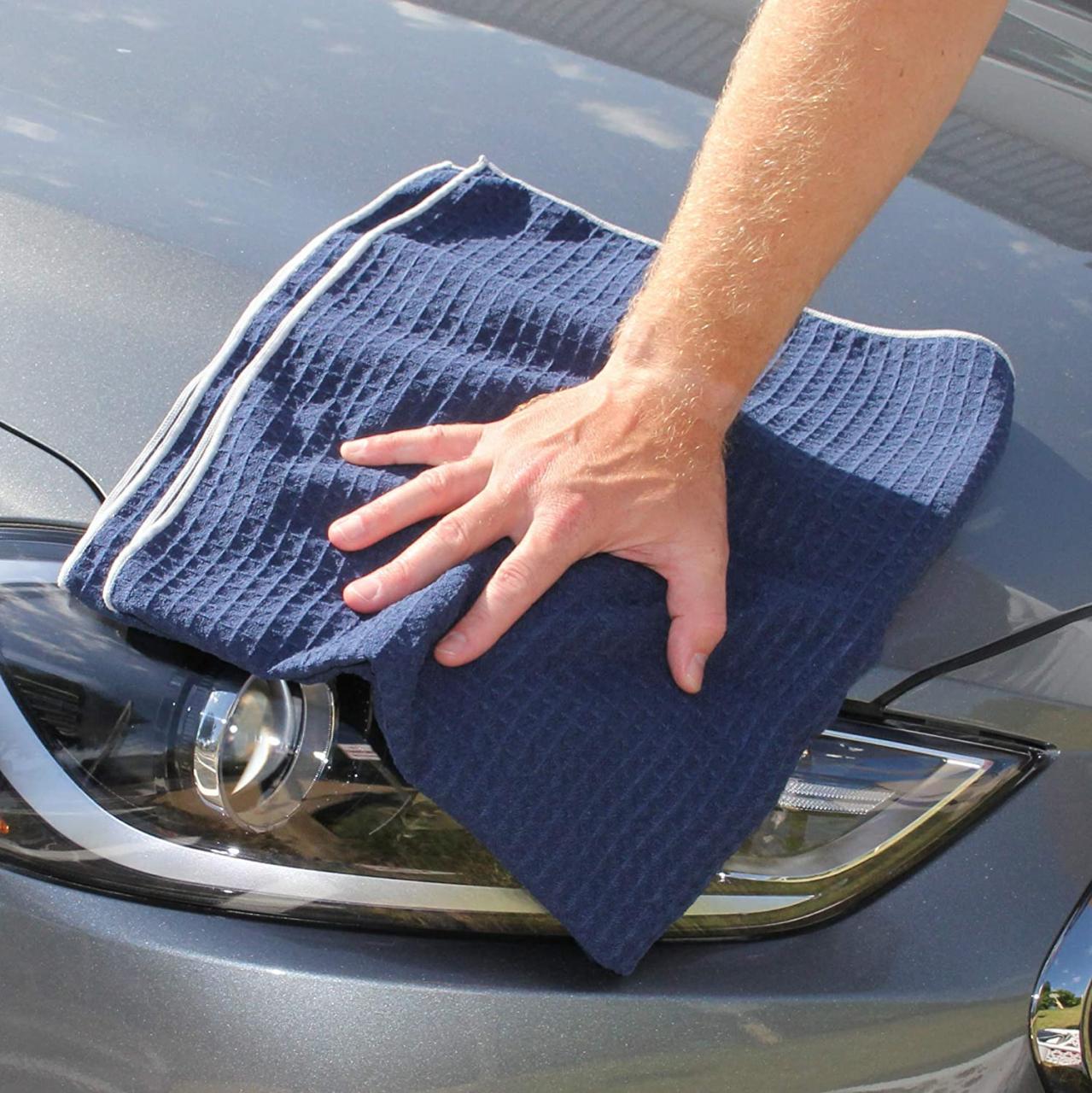 VIKING 922401 Soft Microfiber Waffle Weave Drying Towel 28 Inches x 36  Inches Navy Cloths hauglegesenter Car Care