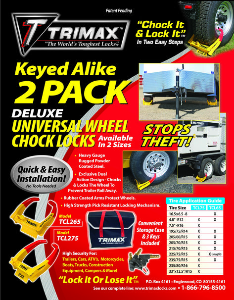 Trimax TCL65 Pair of Wheel Chock Locks trueyogaevergreen.com