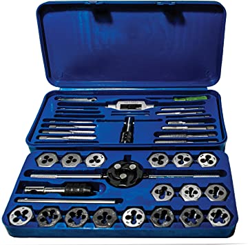 NORTOOLS Alloy Steels Tap and Die Set SAE Inch Sizes Essential Threading  Home Tool Cutting Threads Gauge Kit with Storage Case for Occasional Use 24/ 40-Piece- Buy Online in Grenada at grenada.desertcart.com. ProductId :