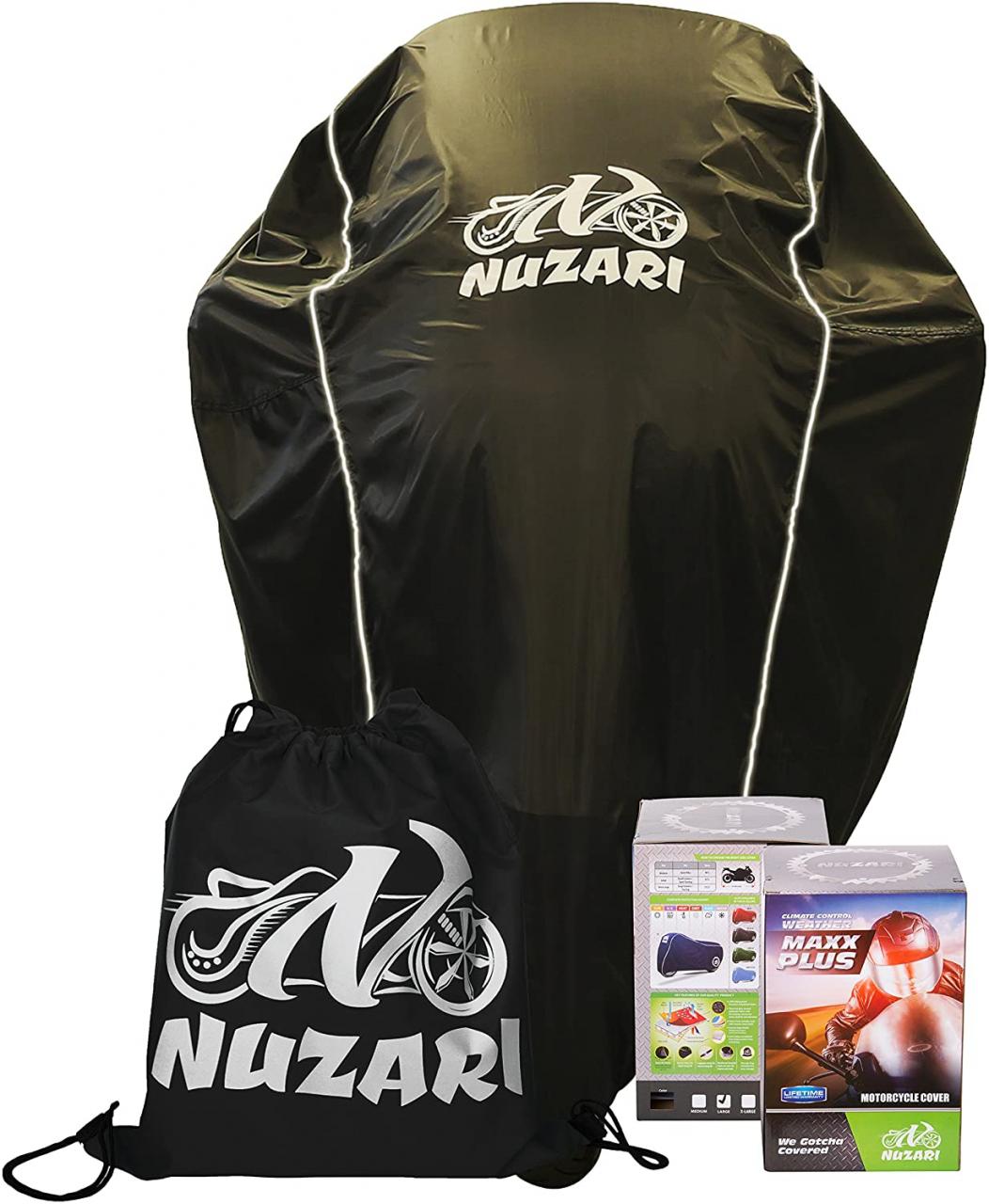 Buy Nuzari Waterproof Polyester Outdoor Motorcycle Cover, Medium - Black  Online in Indonesia. B018ODQK8U