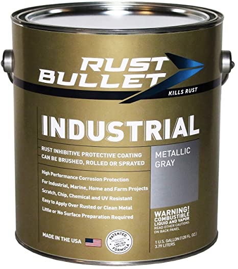 Rust Bullet Industrial - Rust Inhibitor Paint, Industrial Strength  Protective Coating UV Resistant - No Topcoat Needed - Metallic Grey  (Gallon) : Amazon.ca: Tools & Home Improvement