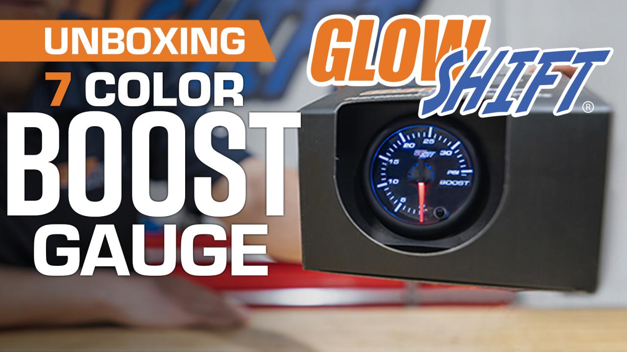 GlowShift Tinted 7 Color 60 PSI Turbo Boost Gauge Kit 2-1/16 52mm  FBA_GS-T701_60-SM Black Dial For Diesel Trucks Smoked Lens Includes  Mechanical Hose & Fittings
