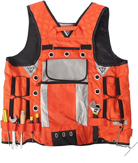 High Visibility Tool Vest with Built in Hydration Pouch,Electrician Safety  Vest,Tool Vest for Carpenters and Surveyors(Orange/Black) : Amazon.co.uk:  DIY & Tools