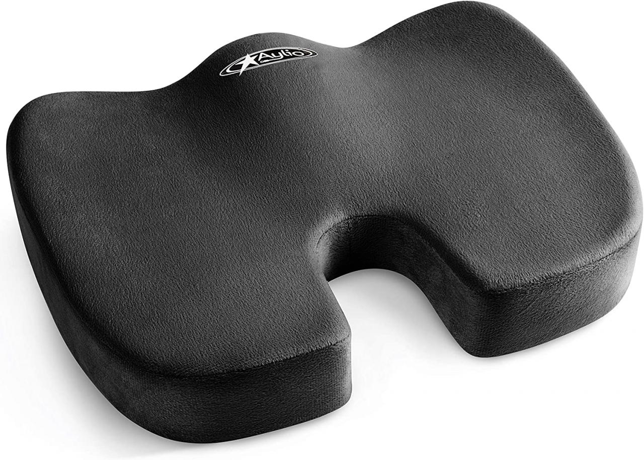 Amazon.com: Aylio Coccyx Seat Cushion | Back Support, Tailbone Relief,  Washable Cover (Black): Health & Personal Care
