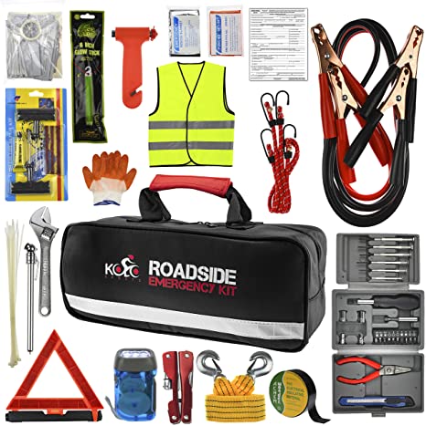 Premium Auto Emergency Kit By Kolosports – 113 Pc Multipurpose Emergency  Pack – Great For Automotive Roadside Assistance & First Aid Set – The  Ultimate All-In-One Solution – Kolo Sports