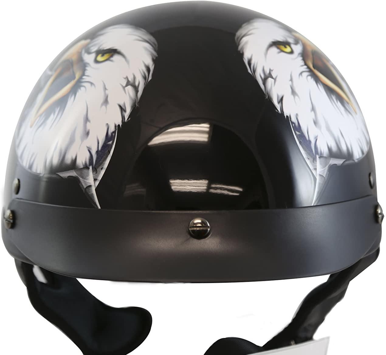 Automotive X-Large VCAN V5 Cruiser Solid Flat Black Unisex Adult Motorcycle Half  Helmet Helmets