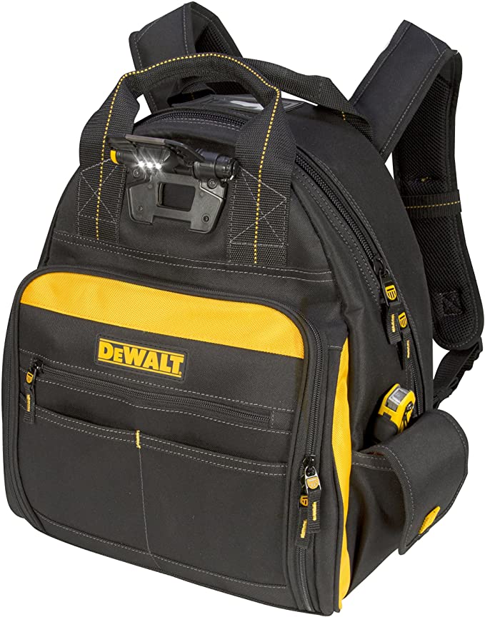 Tool Bag, Dewalt Lighted Tool Backpack - Tool Bags, Aprons, & Backpacks -  The Home Improvement Outlet
