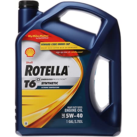 Shell Rotella (550019921) T6 5W-40 Full Synthetic, Heavy Duty Diesel Engine  Oil CJ-4 - 1 Gallon : Amazon.in: Car & Motorbike