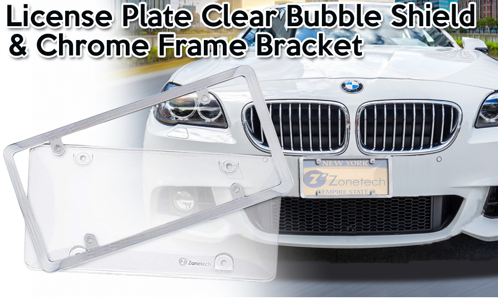 Buy Zone Tech Clear Smoked License Plate Cover Frame Shield Combo - 2-Pack  Premium Quality Novelty/License Plate Clear Smoked and Black Bubble Shield  and Frame Online in Indonesia. B01M1DDGGC
