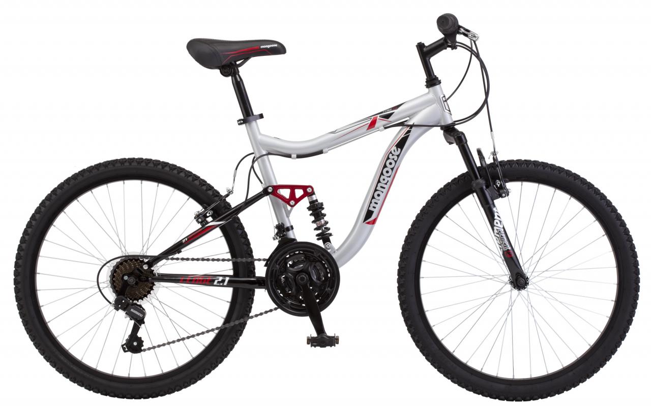Buy Mongoose Ledge 2.1 Mountain Bike, 20-inch wheels, 7 speeds, boys frame,  Black Online in Tunisia. 21191068