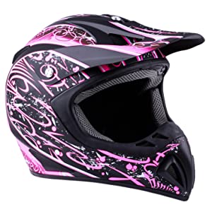Typhoon Adult Women's Dirt Bike Helmet and Goggles ATV Motocross Off Road,  Matte Pink w/Black (XL)- Buy Online in Botswana at botswana.desertcart.com.  ProductId : 39798699.