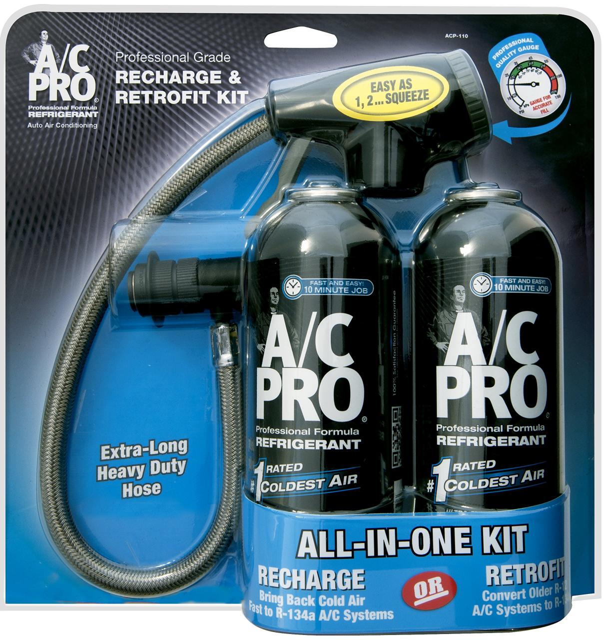 InterDynamics AC Pro Car Air Conditioner R134A Refrigerant, AC Recharge Kit  Includes Gas, Gauge and Hose, 15 Oz, Pack of 2, ACP-110-2PK- Buy Online in  Oman at Desertcart - 10320596.