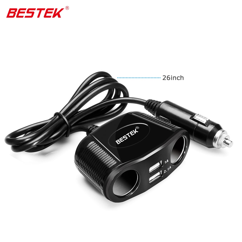 BESTEK Car Cigarette Lighter Adapter Socket Splitter 12V/24V with Dual USB  Ports for iPhone iPad, Samsung, GPS, Dashcam, Radar Detector and More  (Black) : Amazon.co.uk: Automotive