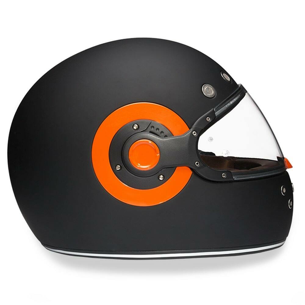 Daytona Helmets Retro DOT Approved Bike Dull Black Orange Motorcycle Helmet  R1-O | Motorcycle Helmets Store | PURE HELMET