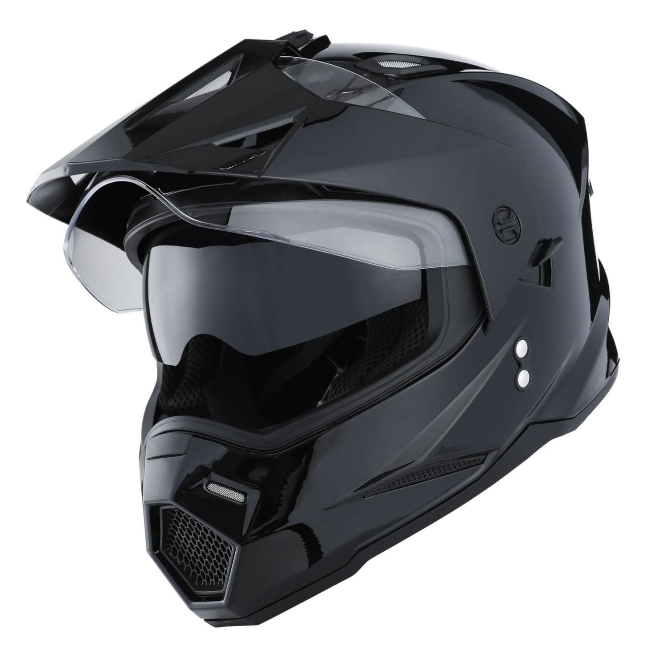 Buy 1Storm Dual Sport Motorcycle Motocross Off Road Full Face Helmet Dual  Visor Matt Black Online in Taiwan. B07MP9ZJ8P
