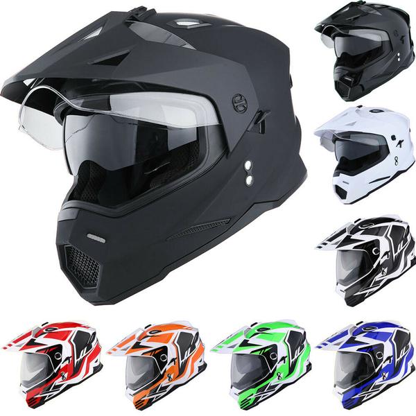Buy 1Storm Dual Sport Motorcycle Motocross Off Road Full Face Helmet Dual  Visor Matt Black Online in Dominican Republic. B07MB8TX8N