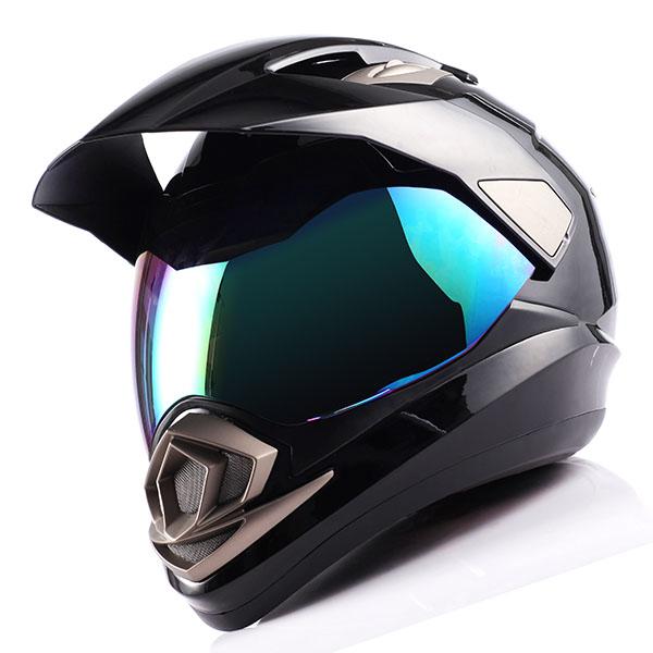 Motorcycle & ATV 1Storm Dual Sport Helmet Motorcycle Full Face Motocross  Off Road Bike Glossy Black,Size Small Protective Gear