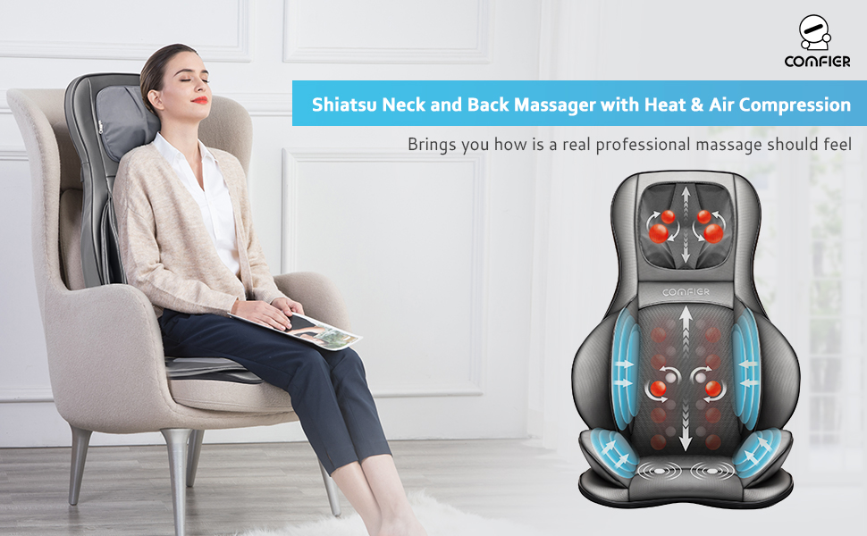Comfier Neck And Back Massager With Heat- Shiatsu Massage Chair Pad  Portable With Air Compress & Rolling,Kneading Chair Massager - Buy Air  Compression Back Massager,Neck And Back Massager,Vibration Seat Product on  Alibaba.com