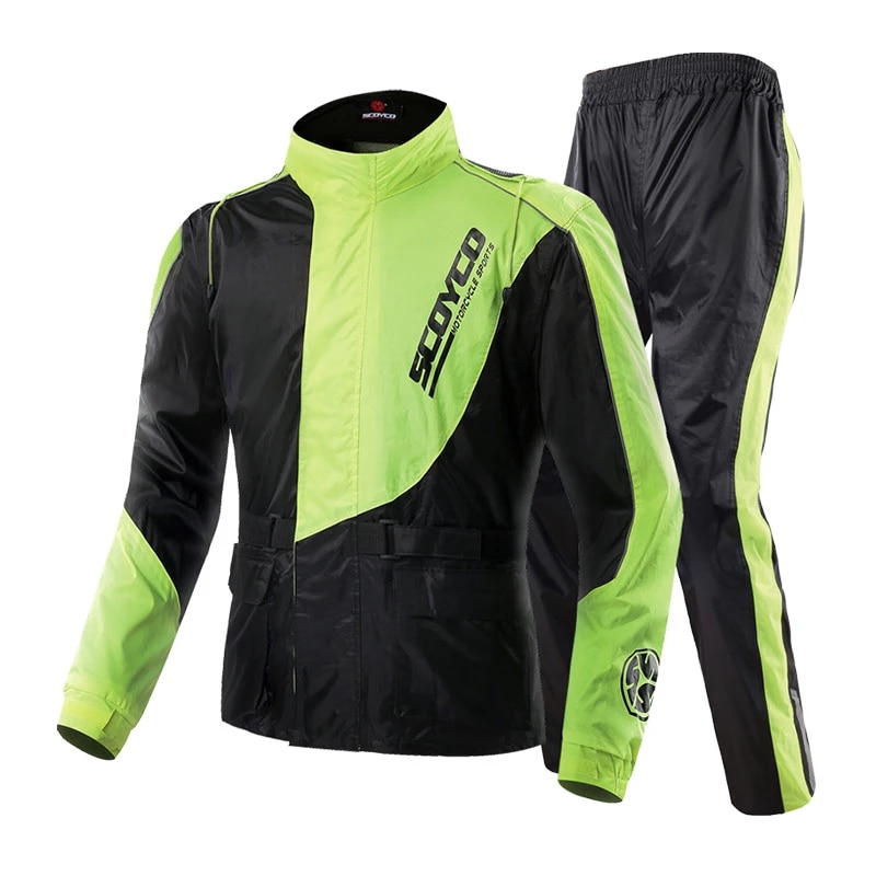 XXL Scoyco RC01 Motorcycle Rain Coat Pants Set Protective Gear