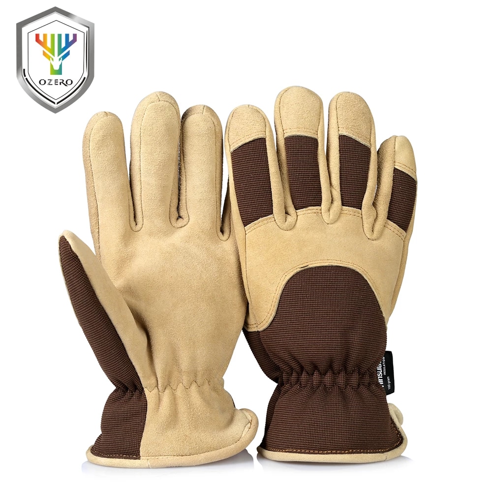 Ozero genuine deerskin ski gloves for outdoor sports warm ski and fleece  winter windproof sports gloves for men and women 8008_OZERO GLOVES