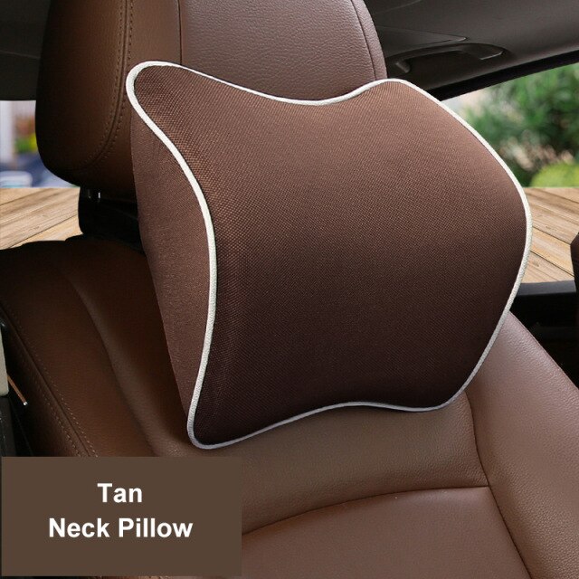 TravelMate Memory Foam Car Auto Headrest Neck and Lumbar Support Back Pillow  For Driving Car Seat Washable Cover Accessories|Seat Supports| - AliExpress