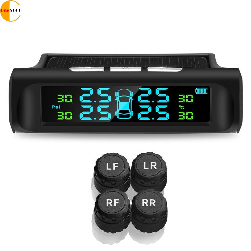 TPMS Solar Wireless Tire Pressure LCD Monitoring System with 4 External  Sensor | Shopee Philippines