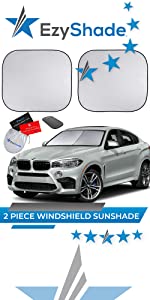 EzyShade Windshield Sun Shade + Extra Item. See Size-Chart with Your  Vehicle (Easy-Read). Foldable 2-Piece Car Sunshades Reflect and Protect  Your Vehicle from UV Sun and Heat. Standard (Medium) Size in Saudi