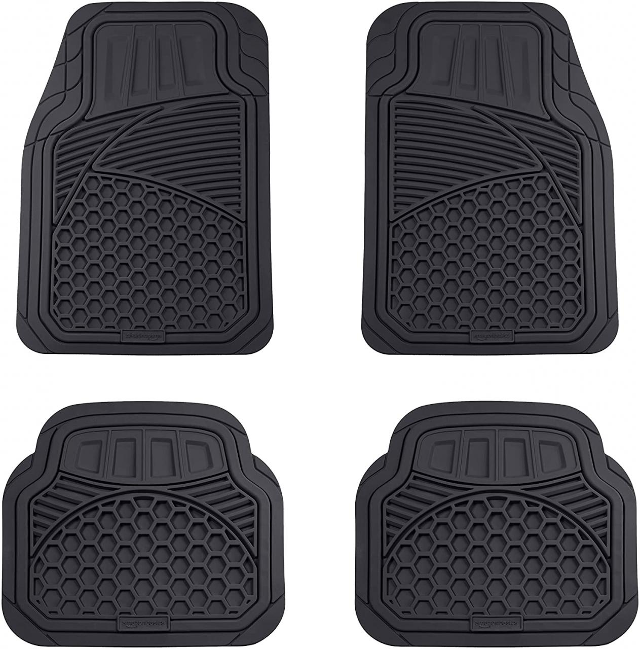 Buy Amazon Basics 4-Piece Thick Flexible Rubber Car Floor Mat, Black Online  in Turkey. B06Y16YVDV