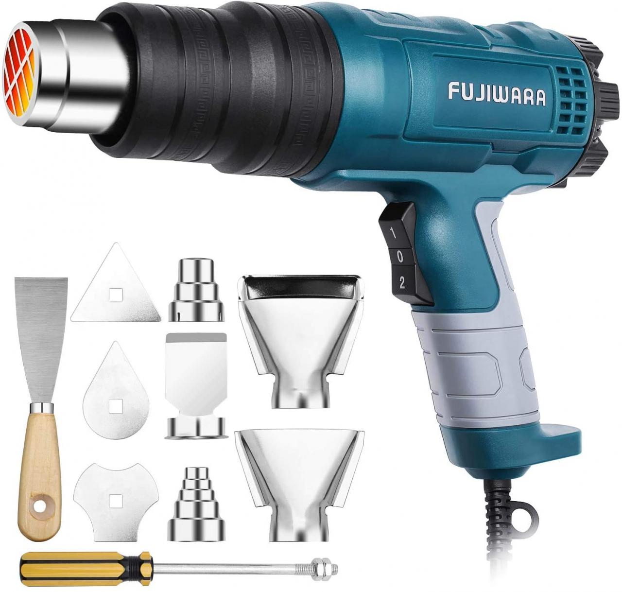 Buy Heat Gun Kit 1500W with Dual-Temperature 5 Nozzles,Hot Air Gun  122ᵒF-1022ᵒF Heating in Seconds for DIY Shrink PVC  Tubing/Wrapping/Crafts,Stripping Paint (1500W 2 Gears Temp Setting) Online  in Indonesia. B07QHBYQXT