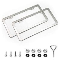 Buy XCLPF 2 Pcs 2 Holes Stainless Steel Silver License Plate Frame,Car  Licenses Plate Covers Holders Frames for Plates with Screw Caps Online in  Indonesia. B08R5W6FCG