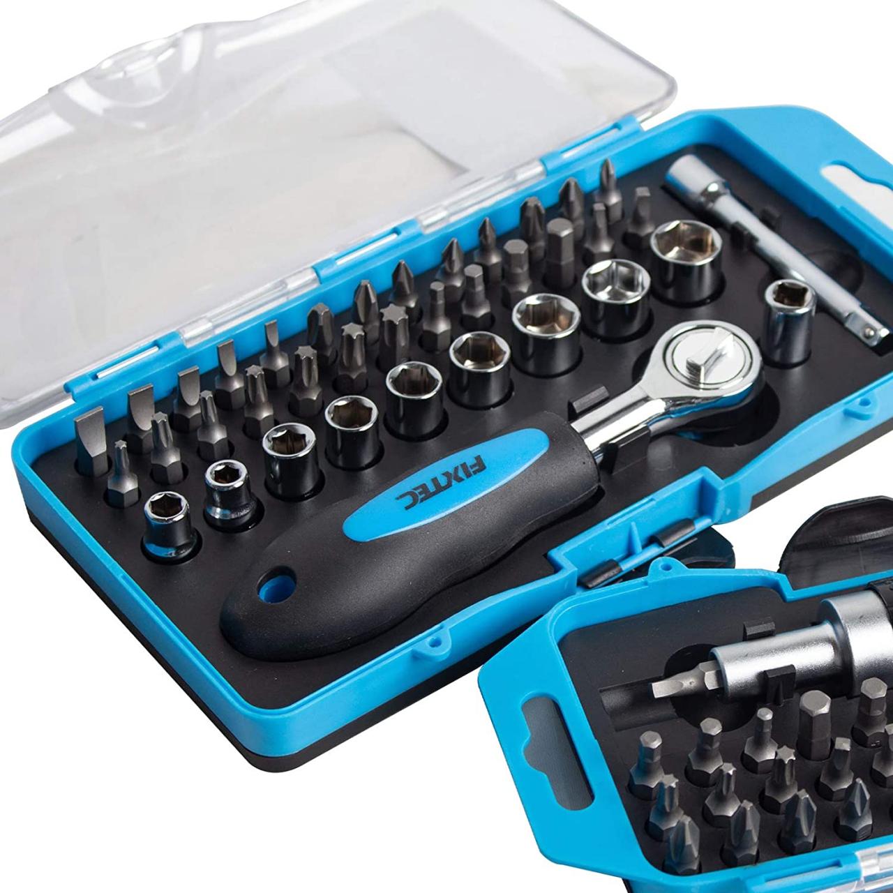 Buy FIXTEC Ratchet Screwdriver Bits & Wrench Socket Tool Set, 38 in 1 Home  Repair Kit with Plastic Toolbox Storage Case Online in Germany. B08H1TGWVG