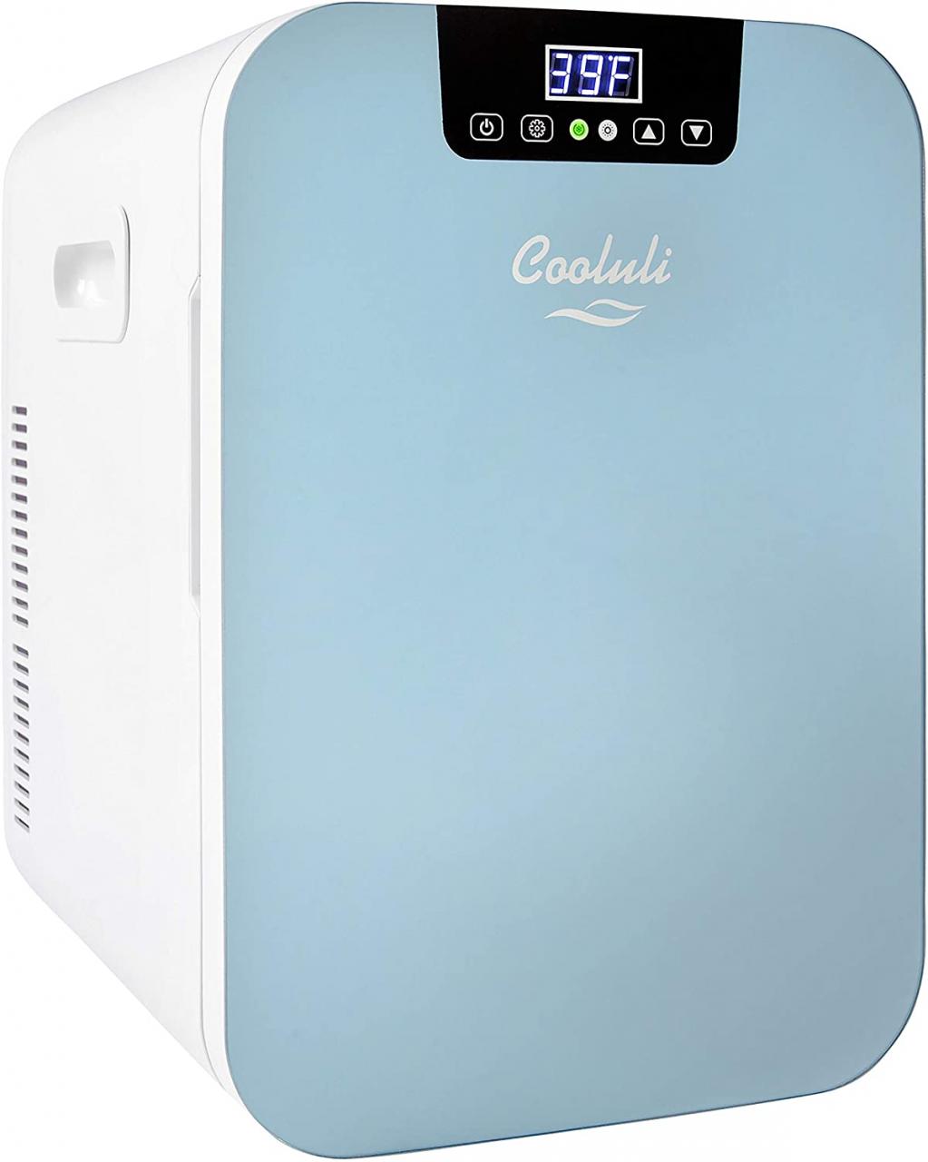 Buy Cooluli 20L Mini Fridge For Bedroom - Car, Office Desk & College Dorm  Room - Glass Front & Digital Temperature Control - 12v Small Refrigerator  for Food, Drinks, Skin Care, Beauty