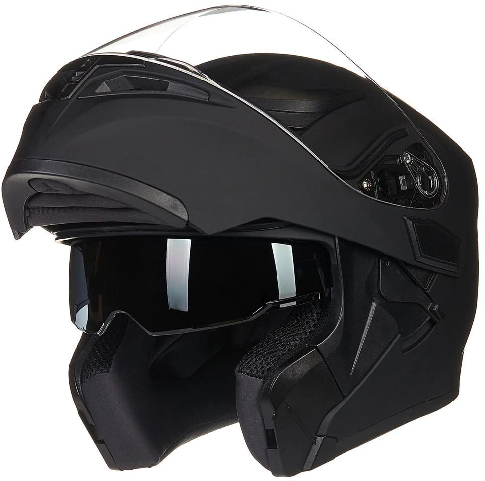 Buy ILM Motorcycle Dual Visor Flip up Modular Full Face Helmet DOT 6 Colors  (L, Matte Black) Online in Hungary. B01LXAOQ4Q