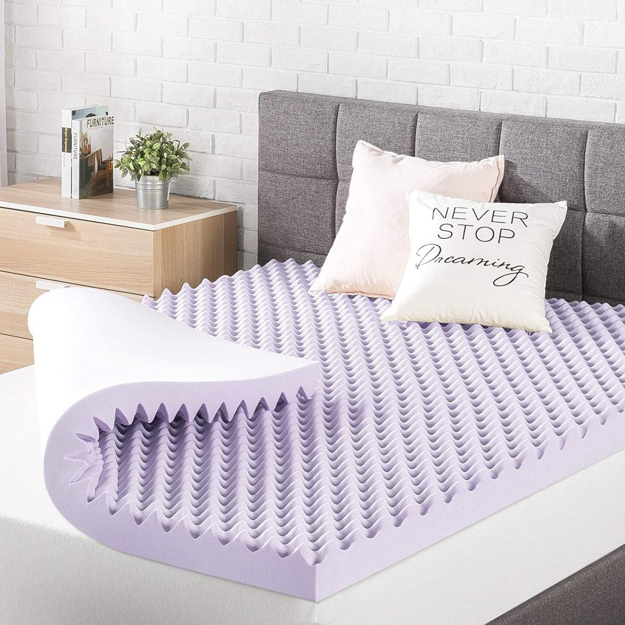Buy Best Price Mattress 3 Inch Egg Crate Memory Foam Mattress Topper with  Soothing Lavender Infusion, CertiPUR-US Certified, Twin Online in UK.  B07BNYQ8PS