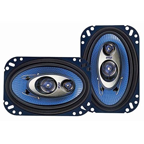 Pyle PL573BL 5” x 7” Car Sound Speaker (Pair) - Upgraded Blue Poly  Injection Cone 3-Way 300 Watts w/ Non-fatiguing Butyl Rubber Surround 8