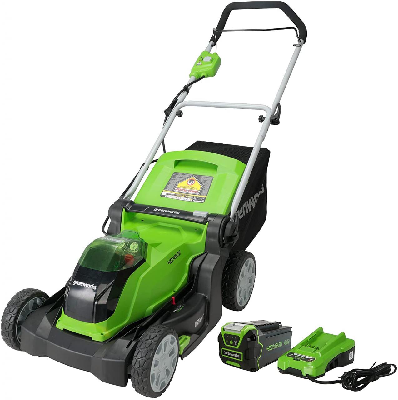 Buy Greenworks 40V 17-Inch Cordless (2-In-1) Push Lawn Mower, 4.0Ah Battery  and Charger Included MO40B411 Online in Indonesia. B01N22ZDEK