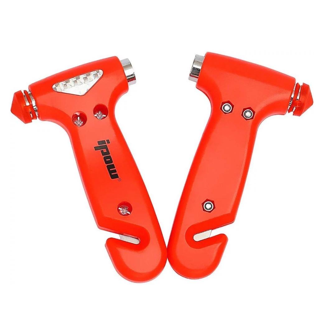 E356) 2 PCS IPOW Car Safety Antiskid Hammer Seatbelt Cutter Emergency  Class/Window Punch Breaker Auto Rescue Disaster Escape Tool, Everything  Else on Carousell