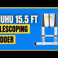 Review for Ohuhu 15.5 FT Telescoping Ladder with Stabilizer Bar, EN131  Certified Convenient Aluminum Telescopic Extension Ladder, 330 Pound  Capacity