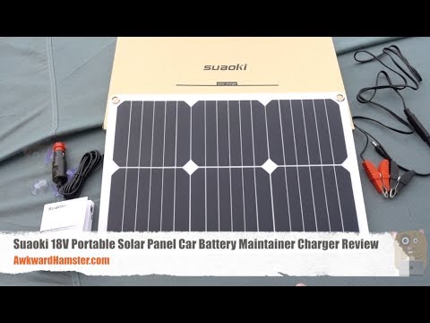 Suaoki 18W 18V Solar Panel Solar Power Car Battery Charger with Cigarette  Lighter Plug, Battery Charging Clip Line, Suction Cups|Solar Cells| -  AliExpress